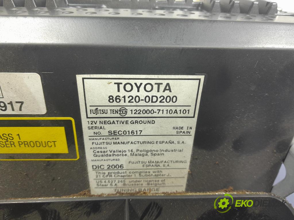 Toyota Yaris 2007 Radio I Navigácia: 86120-0D200