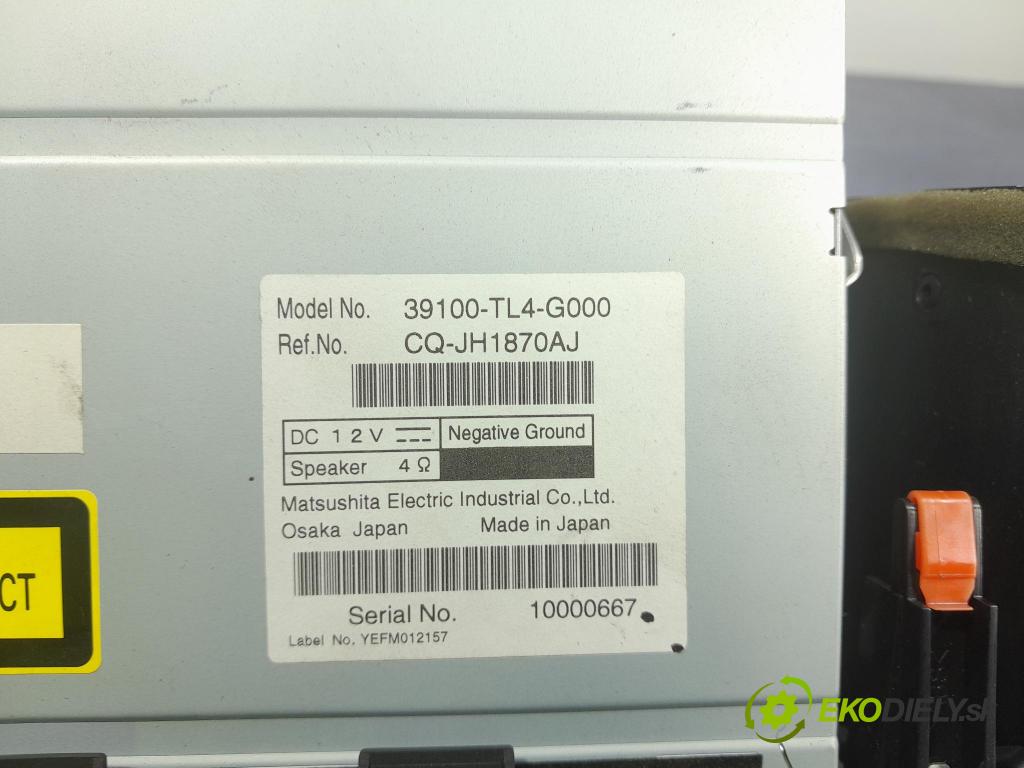 Honda Accord 2008 Radio I Navigácia: 39100-TL4-G000