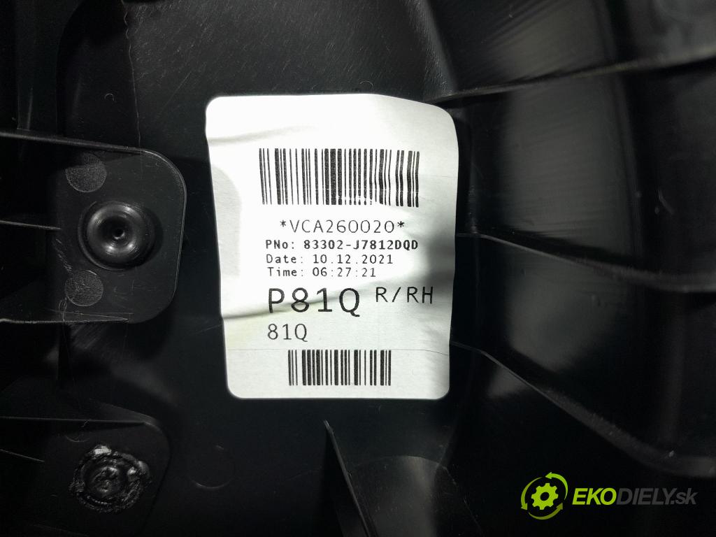 Kia Xceed 2021 Čalounictví: dvere zad Prava: 83360-J7800WK