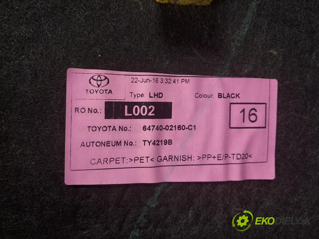 Toyota Auris 2017 Čalounictví: kufra: 64734-02100
