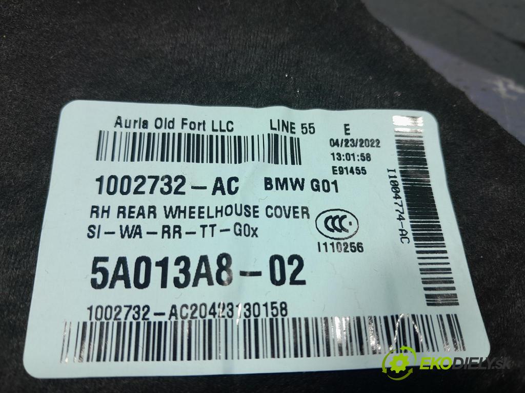 Bmw X3 2022 zvuková izolace 5A013A8