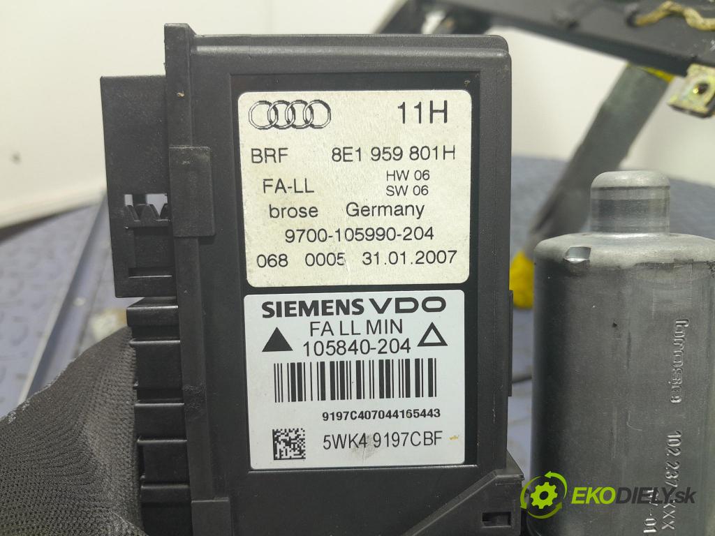 Audi A4 2007 mechanismus stahování Sklenka: před Levý: 8E0837629