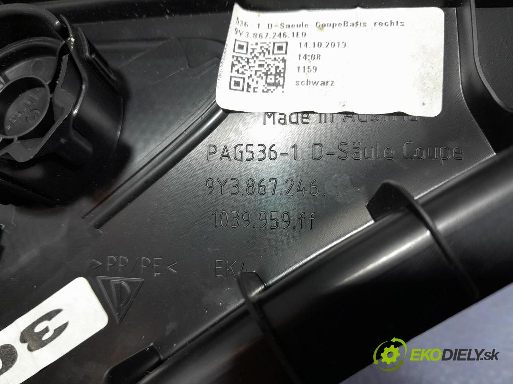 Porsche Cayenne 2019 kryt Plast: Interiéry: 9Y3867246