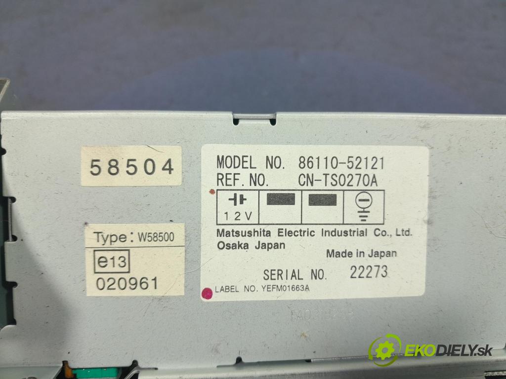 Toyota Yaris verso 2003 Radio I Navigácia: 86110-52121