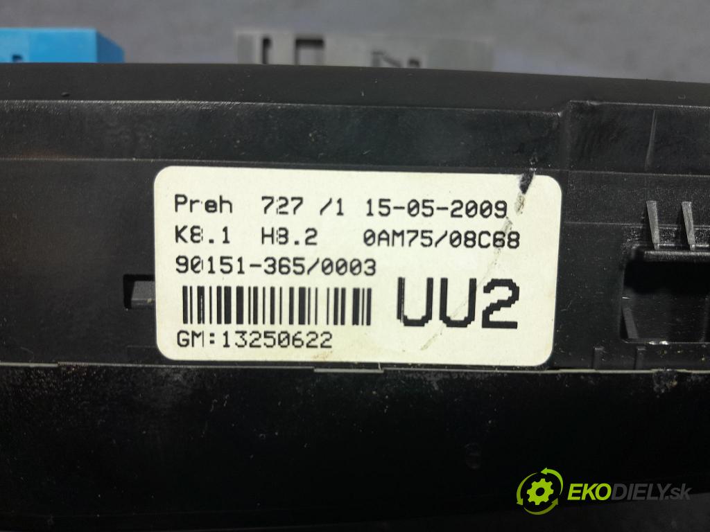 Opel Zafira 2009 prepínač Klimatizácia: Prúd vzduchu: 13250622