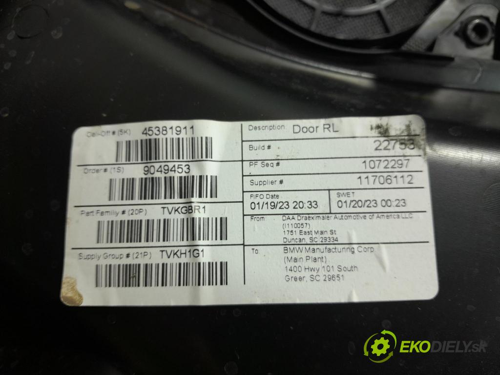 Bmw X5 2023 Čalounictví: dvere zad ľavá