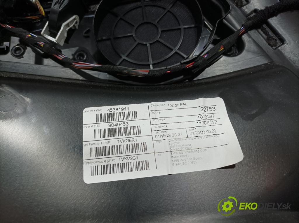 Bmw X5 2023 Čalounictví: dvere Predné Prava:
