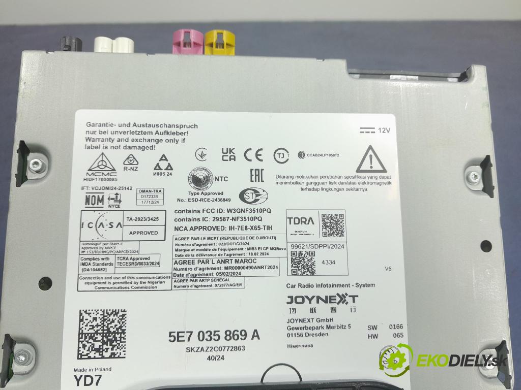 Skoda Octavia 2024 modul Navigacia: 5E7035869A