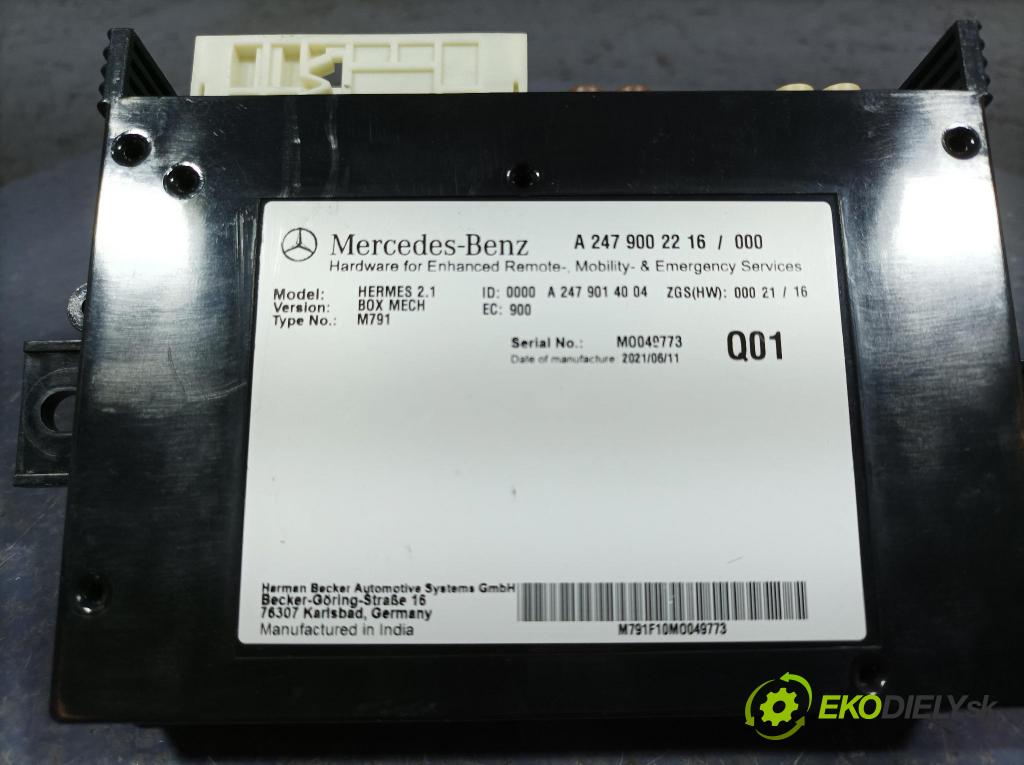 Mercedes A-klasa 2021 riadiaca jednotka Bluetooth: / Telefón: A2479002216