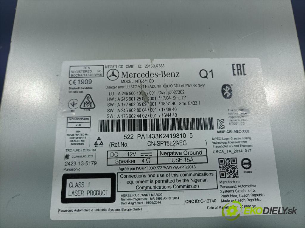 Mercedes Gla-klasa 2019 Radio I Navigácia: A2469001021