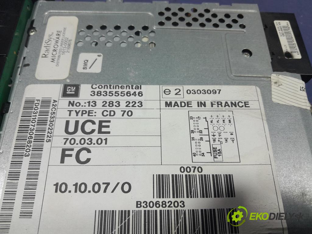 Opel Zafira 2011 Radio I Navigácia: 13283223