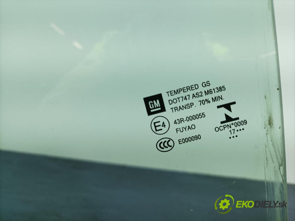 Opel Insignia 2018 sklo dvere zad ľavé 