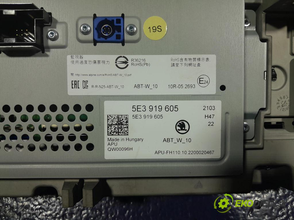 Skoda Octavia 2023 Zobrazit: Rádio: / GPS 5E3919605