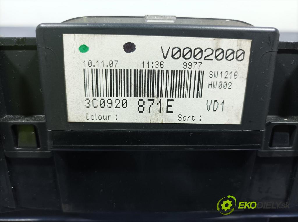 Vw Passat 2007 prístrojovka/ budíky 3C0920871E