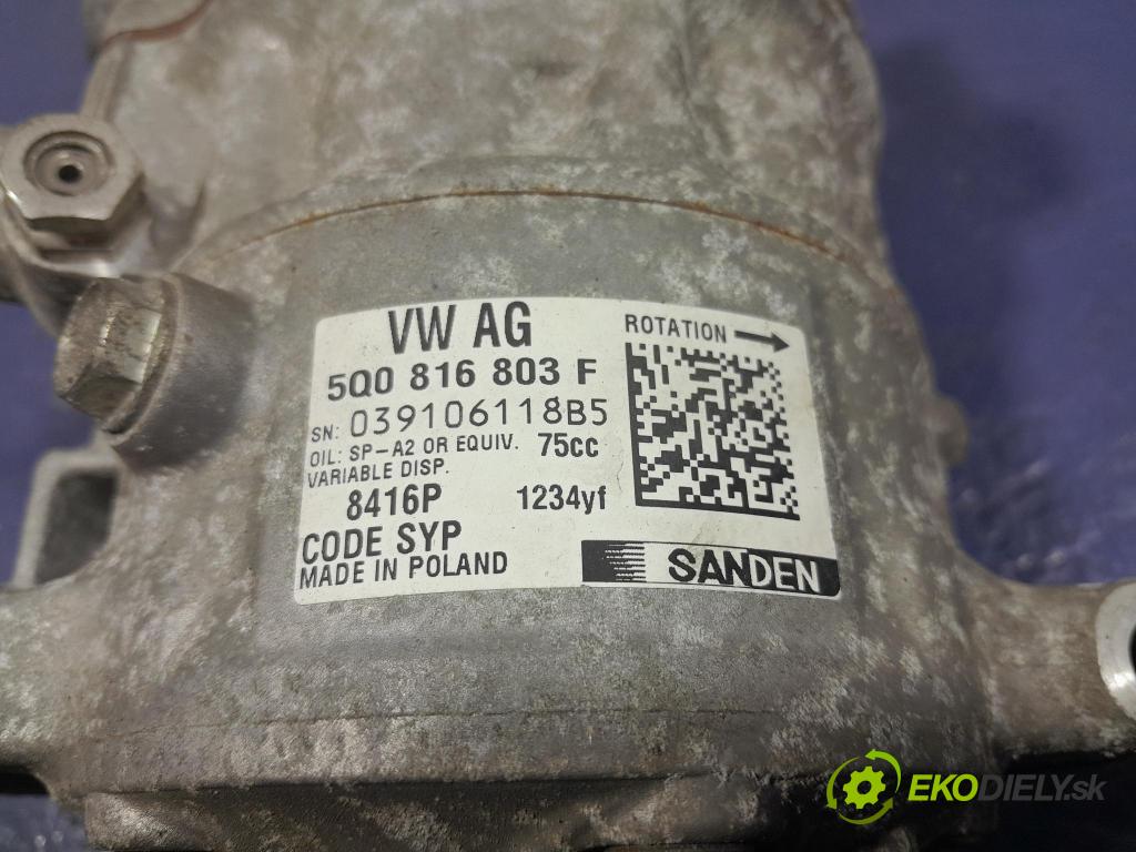 Skoda Fabia 2018 Kompresor: Klimatizácia: 5Q0816803F