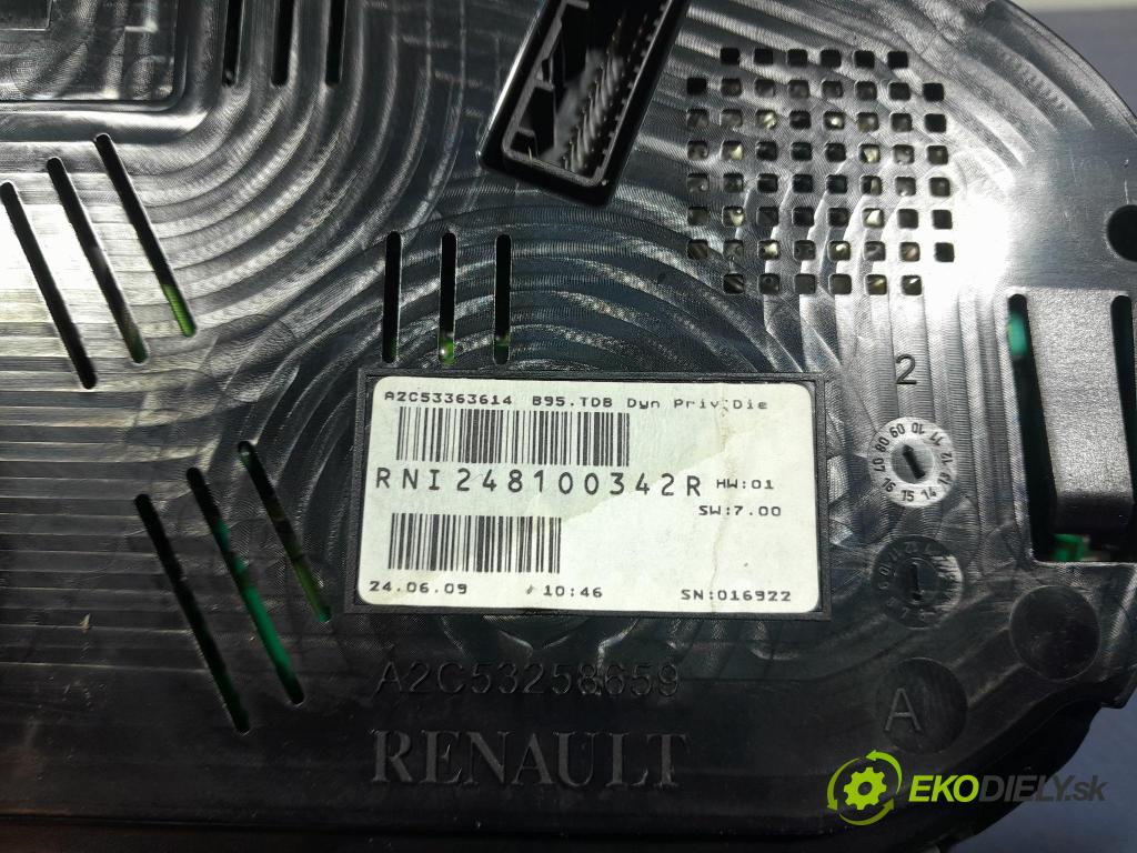 Renault Megane 2009 prístrojovka/ budíky 248100342R
