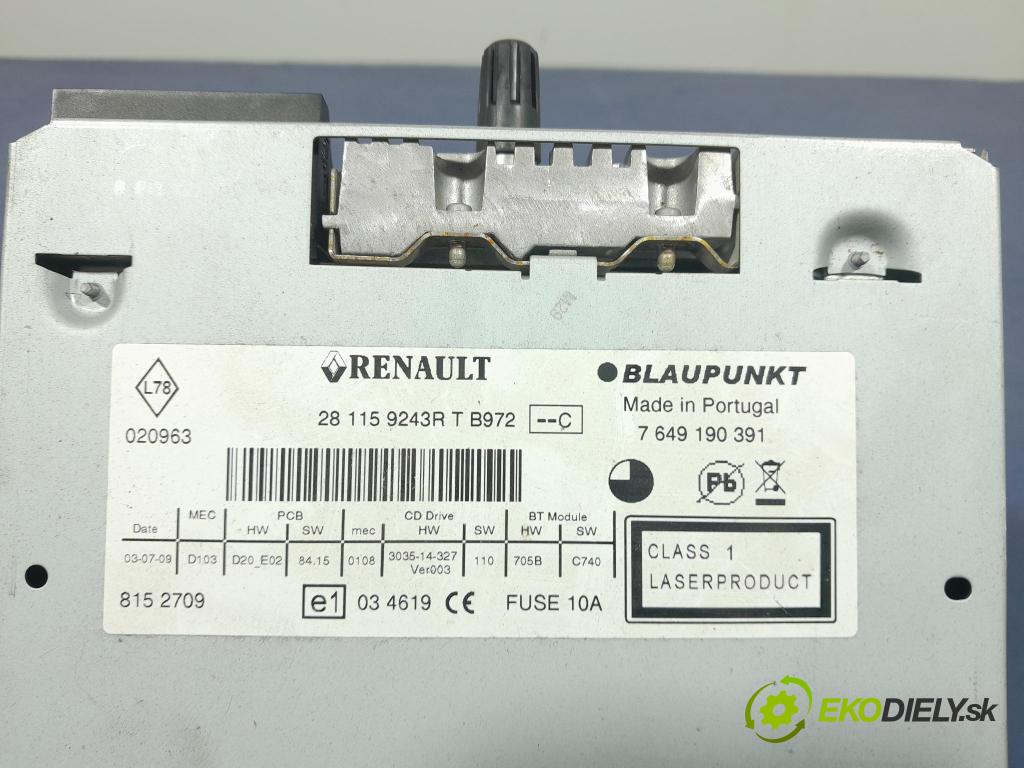 Renault Megane 2009 Radio I Navigácia: 281159243R