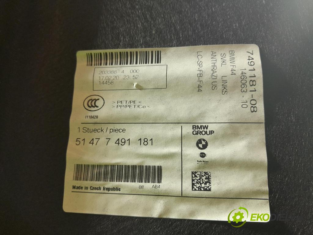 Bmw Seria 2 2020 Čalounictví: kufra: 7491181