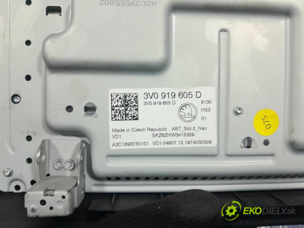 Skoda Superb 2019 displej Radio / GPS 3V0919605D