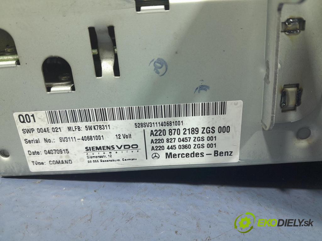 Mercedes S-klasa 2004 Radio I Navigace: A2208702189