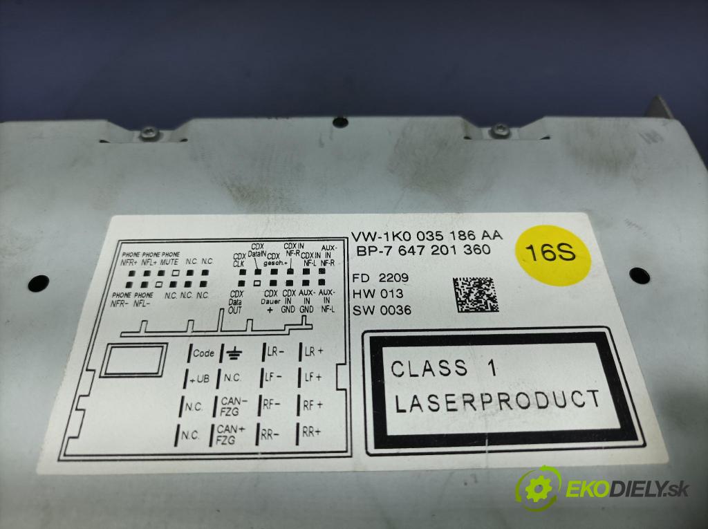 Vw Passat 2009 Radio I Navigace: 1K0035186AA