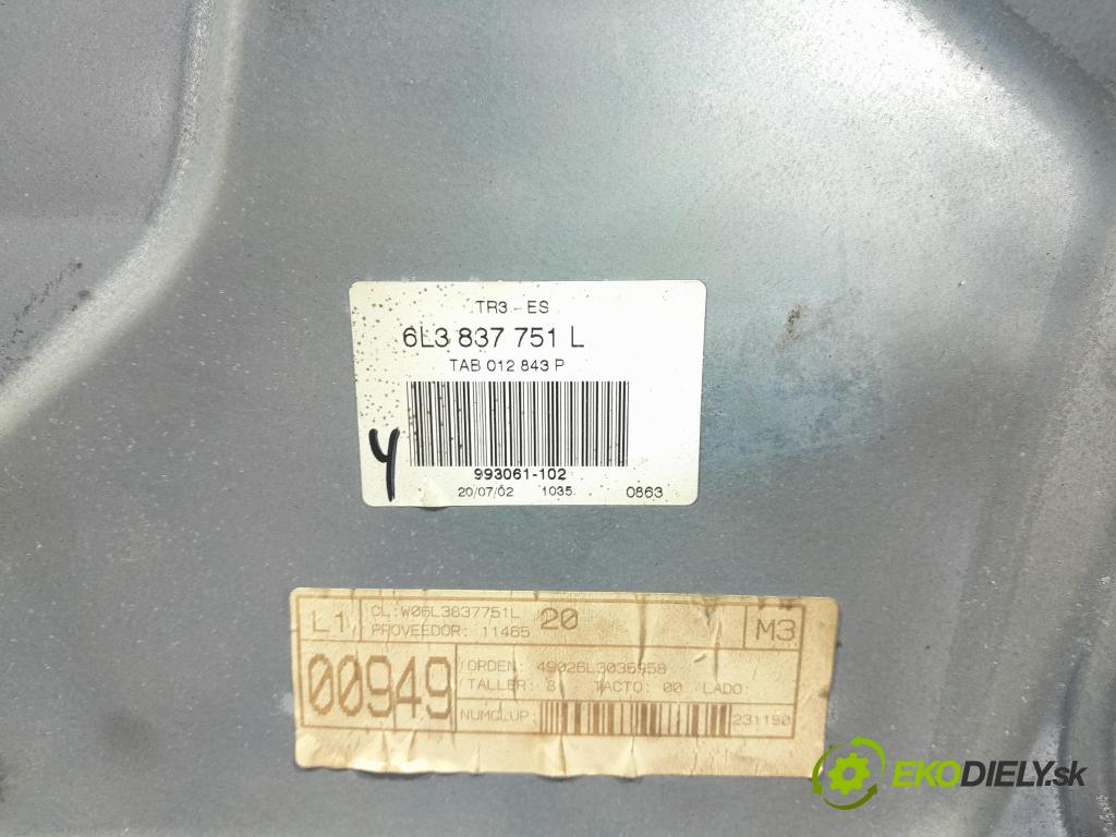 Seat Ibiza 2002 mechanismus stahování Sklenka: před Levý: 6L3837751L
