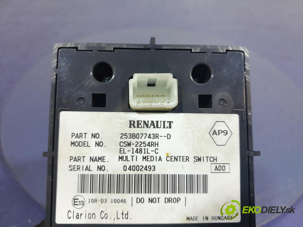Renault Laguna 2005 Přepínač Radio Navigace 253B07743R