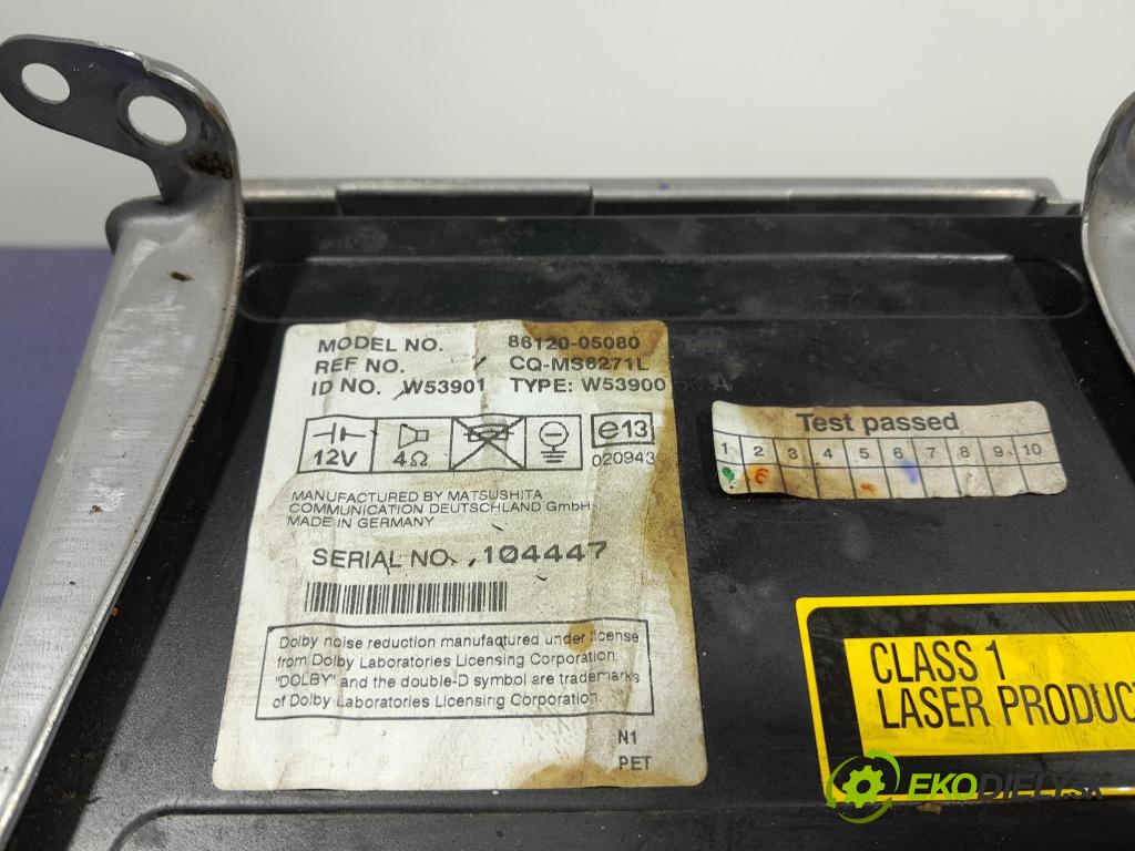 Toyota Avensis 2003 Radio I Navigace: 86120-05080