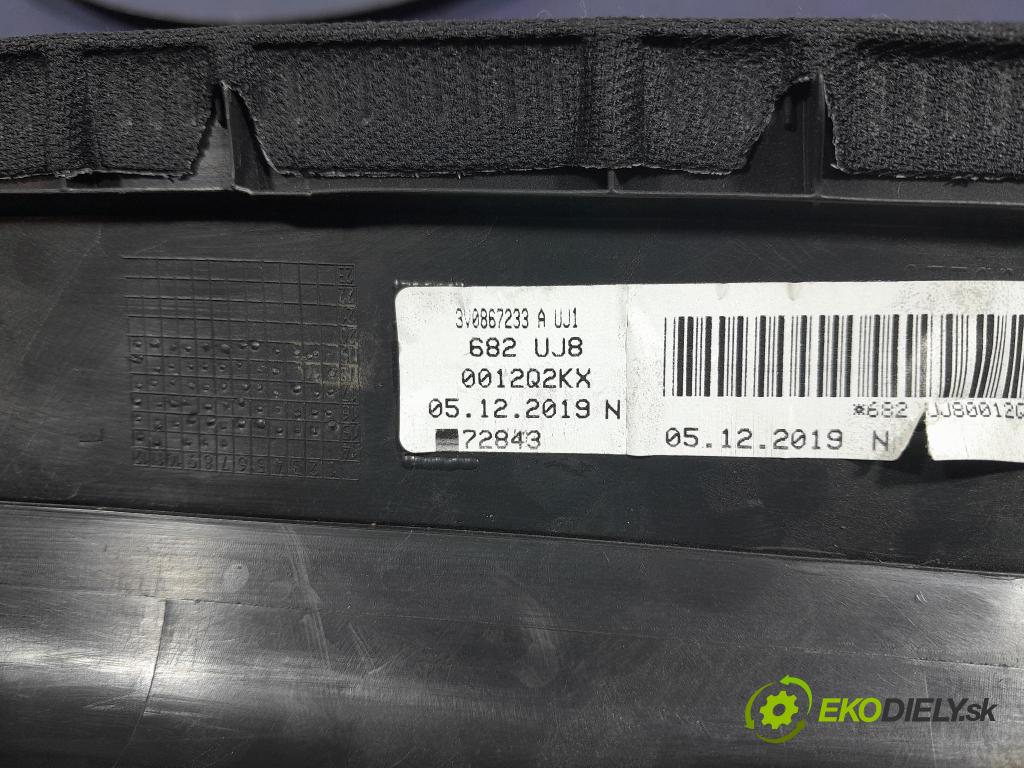 Skoda Superb 2019 kryt Plast: Interiéry: 3V0867233A