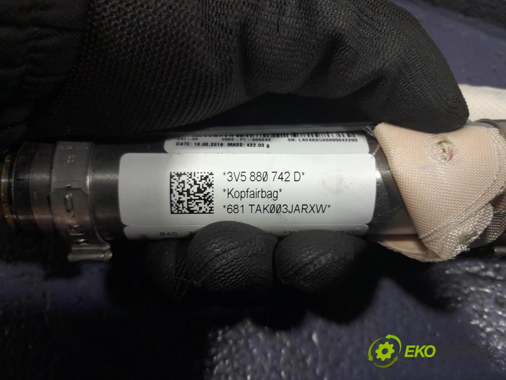Skoda Superb 2019 Airbag: Záclona: x 3V5880742D