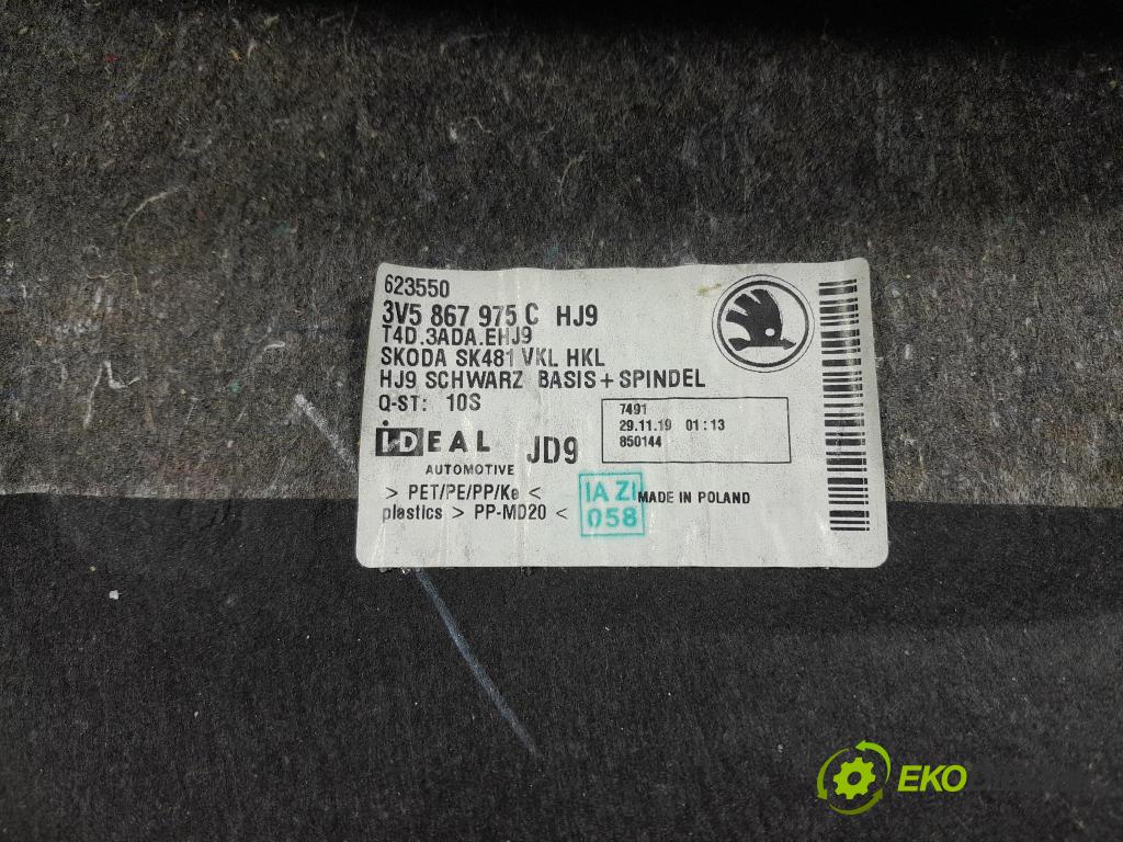 Skoda Superb 2019 Čalounictví: kufra: 3V5867975C