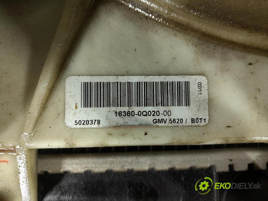 Citroen C1 2011 ventilátor Chladič: 16360-0Q020