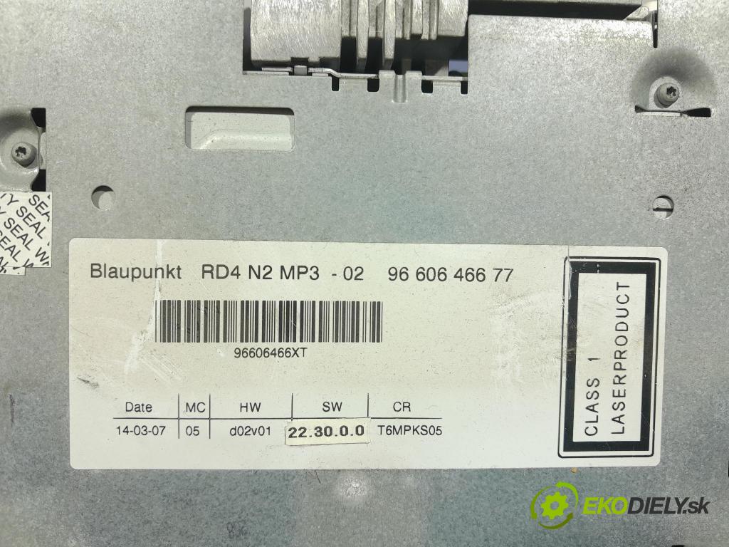 Citroen C8 2007 Radio I Navigácia: 9660646677