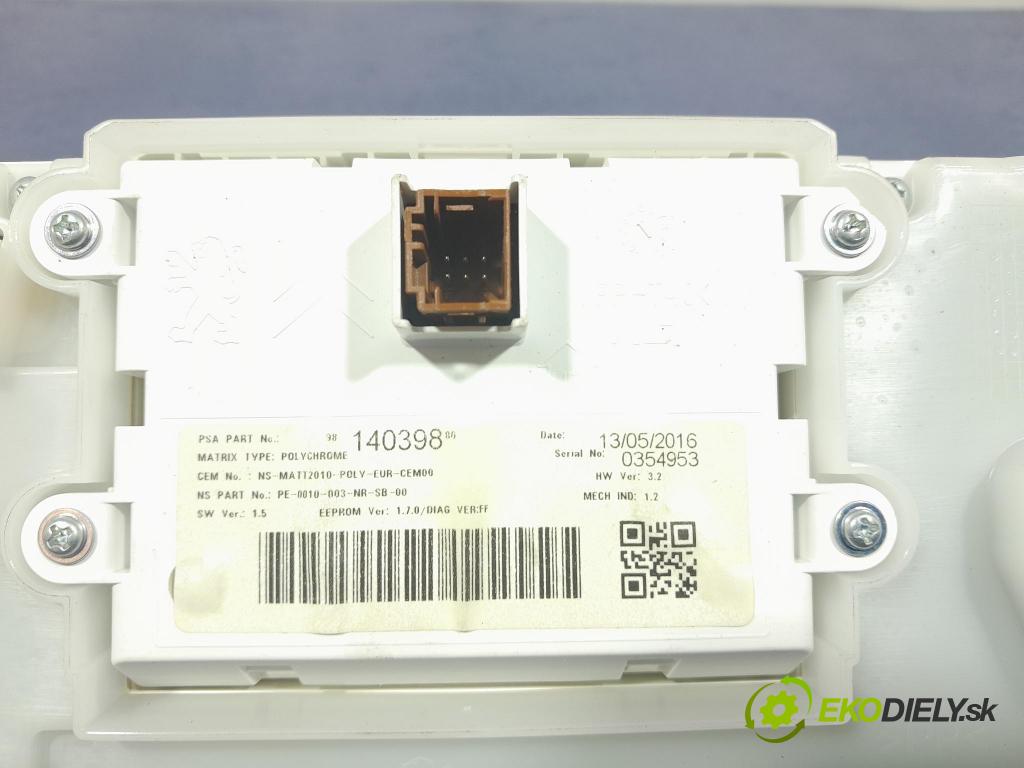 Peugeot 208 2016 Přístrojová deska 9814696580