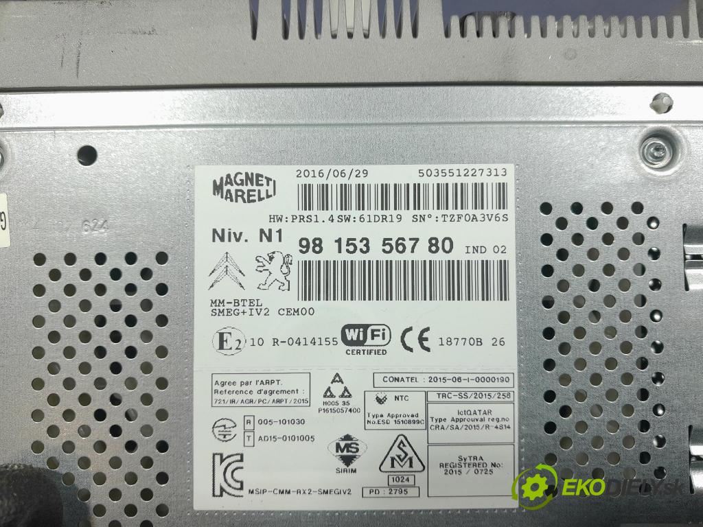 Peugeot 208 2016 Radio I Navigace: 9815356780