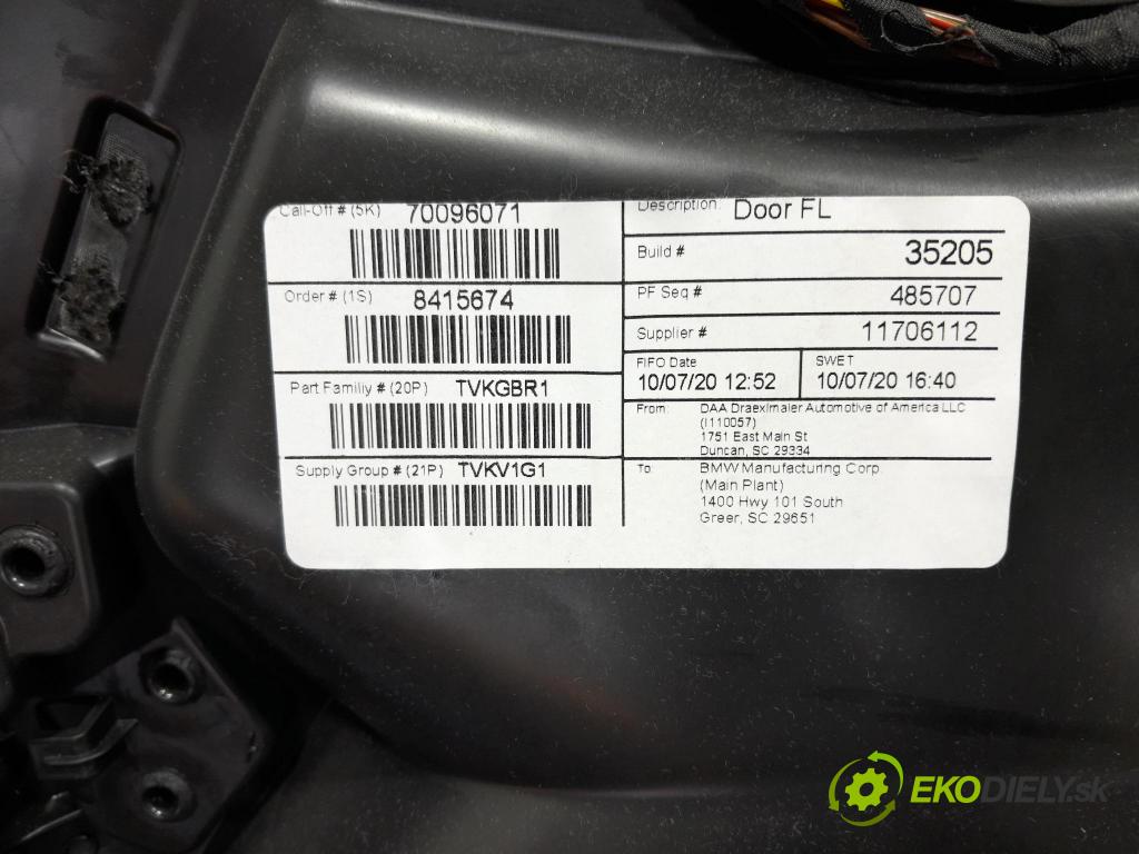 Bmw X5 2020 Tapacír: dveře před levá 