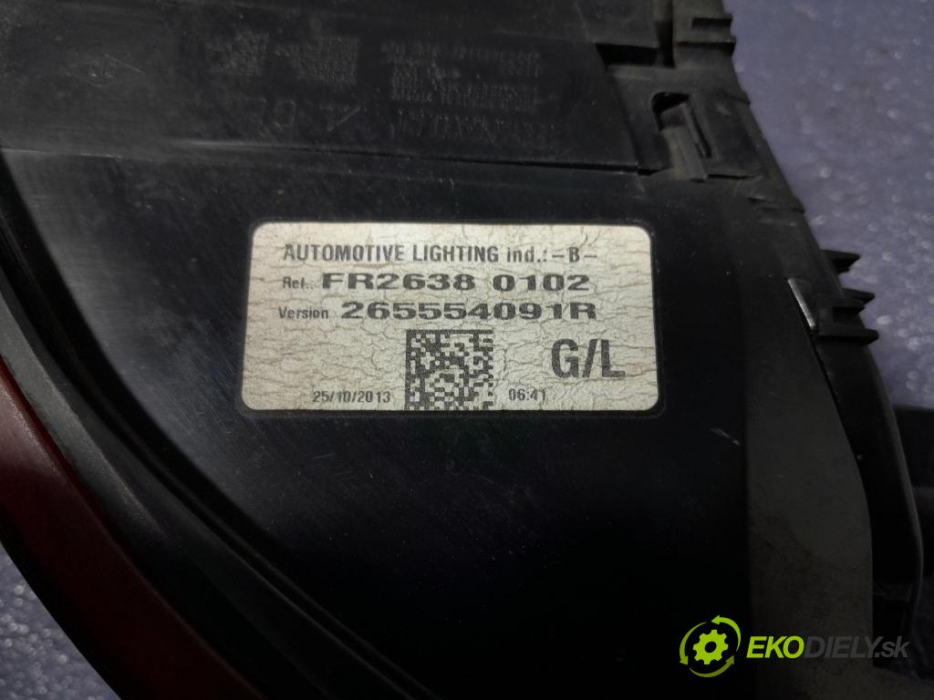 Renault Clio 2014 svetlo / reflektor zad ľavá Vonkajsia: 265554091R