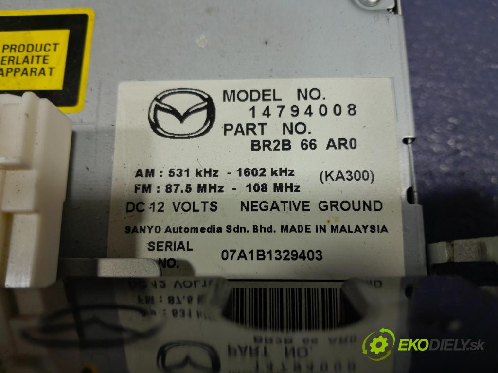 Mazda 3 2007 Radio I Navigácia: BR2B66AR0