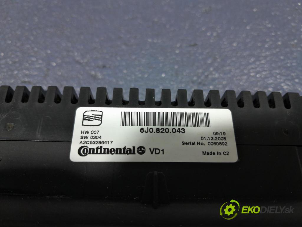 Seat Ibiza 2009 prepínač Klimatizácia: Prúd vzduchu: 6j0.820.043