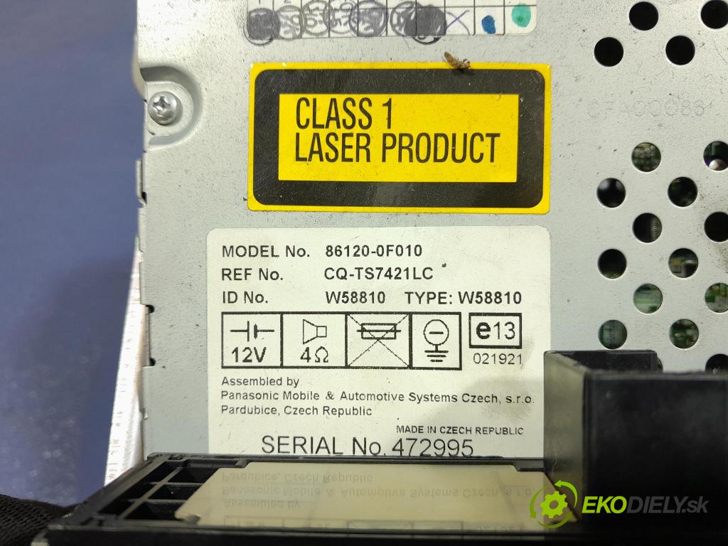 Toyota Corolla verso 2006 Radio I Navigácia: 86120-0F010