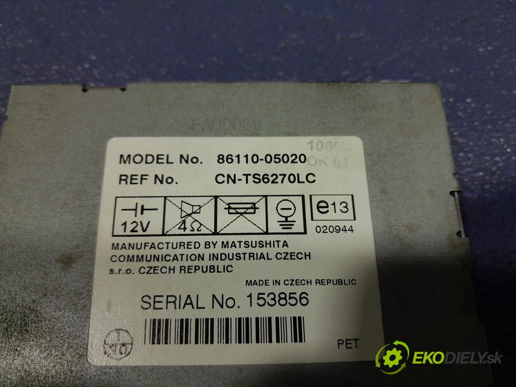 Toyota Avensis 2003 Zobrazit: Rádio: / GPS 86110-05020