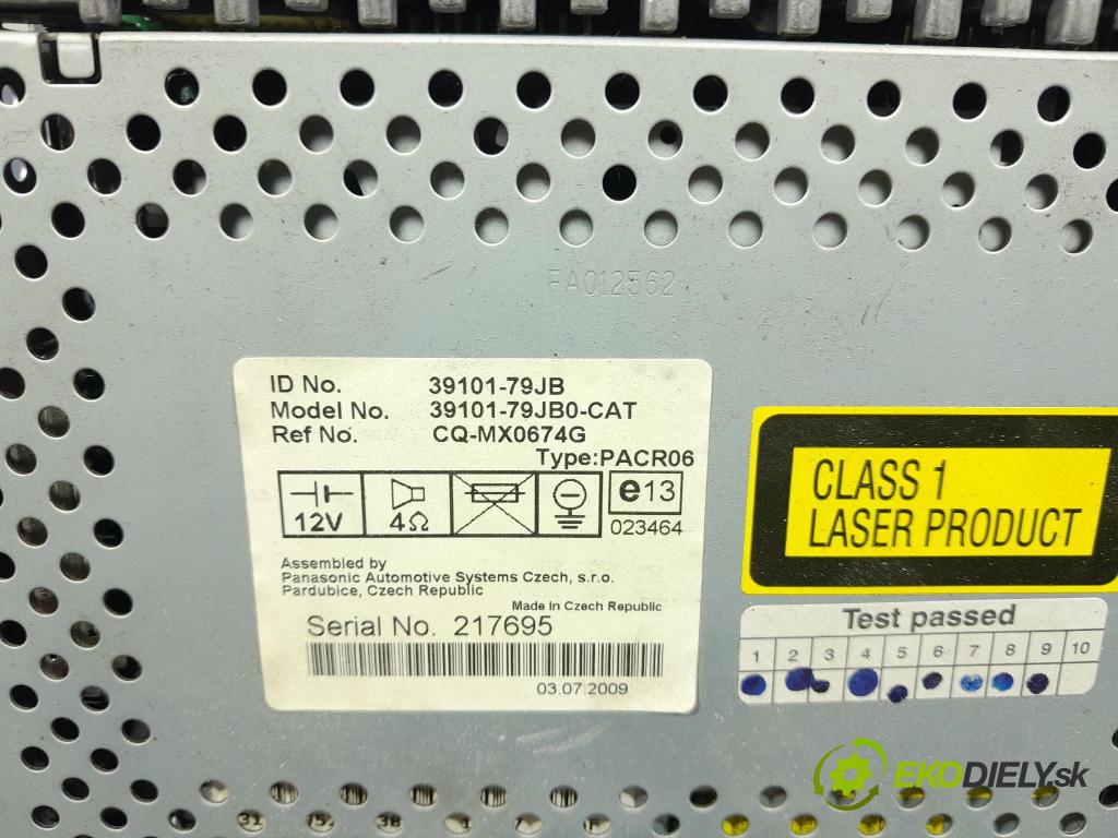 Suzuki Sx4 2009 Radio I Navigácia: 39101-79JB