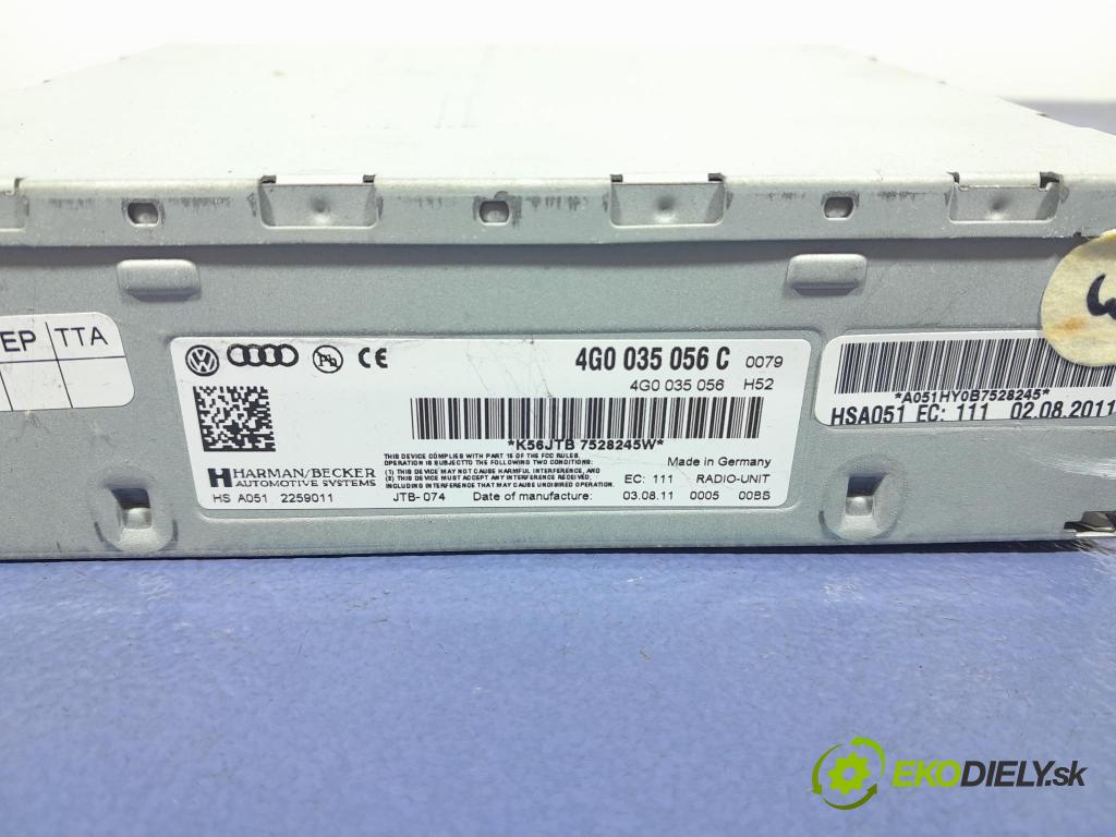 Audi A6 2011 Radio I Navigace: 4G0035056C