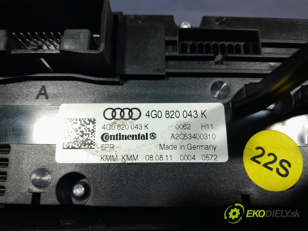 Audi A6 2011 prepínač Klimatizácia: Prúd vzduchu: 4G0820043K