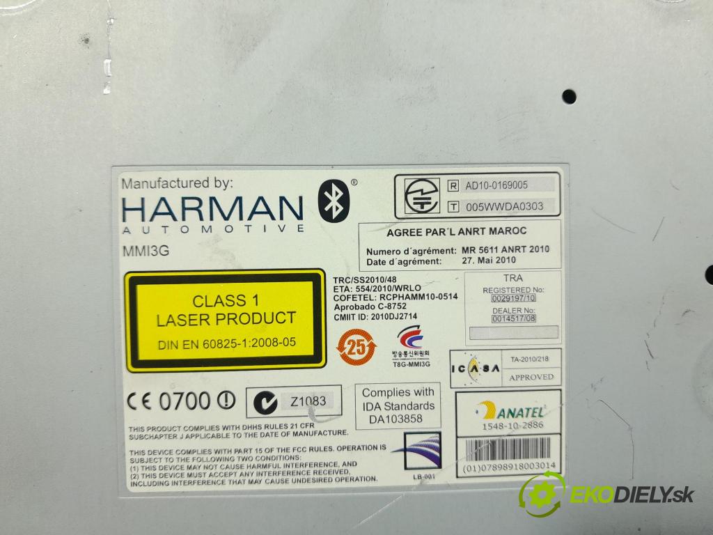 Audi A6 2011 Radio I Navigace: 4G0035666C