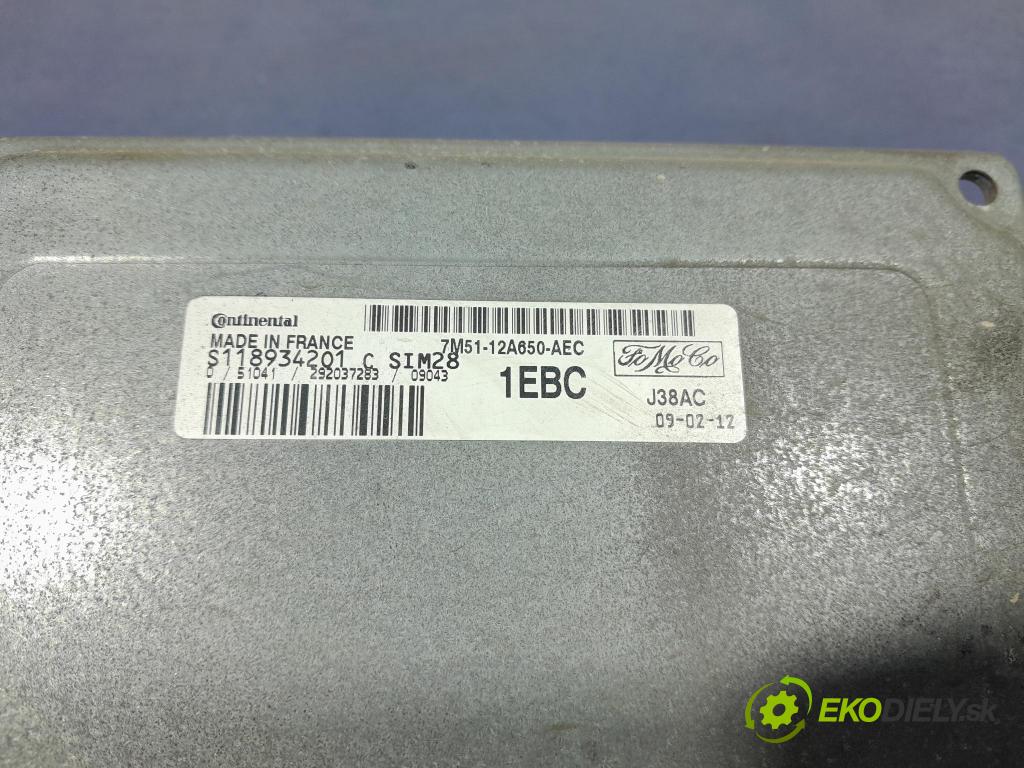 Ford Focus 2009 riadiaca jednotka Motor: 7M51-12A650-AEC