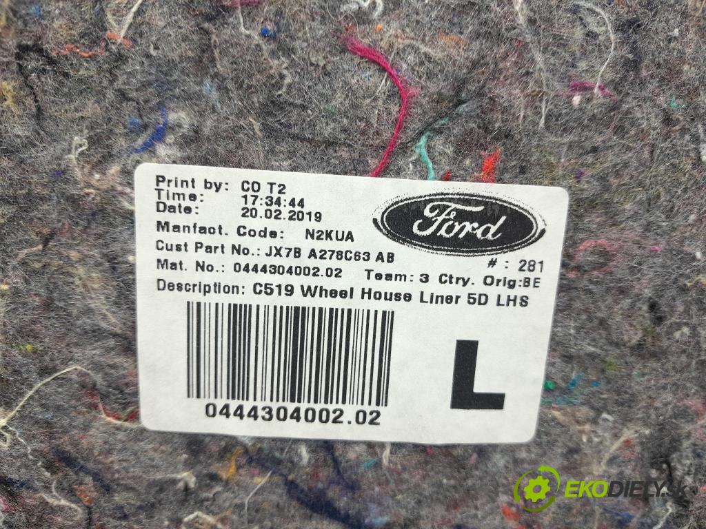 Ford Focus 2019 Zvuková izolácia JX7B-A278C63-AB