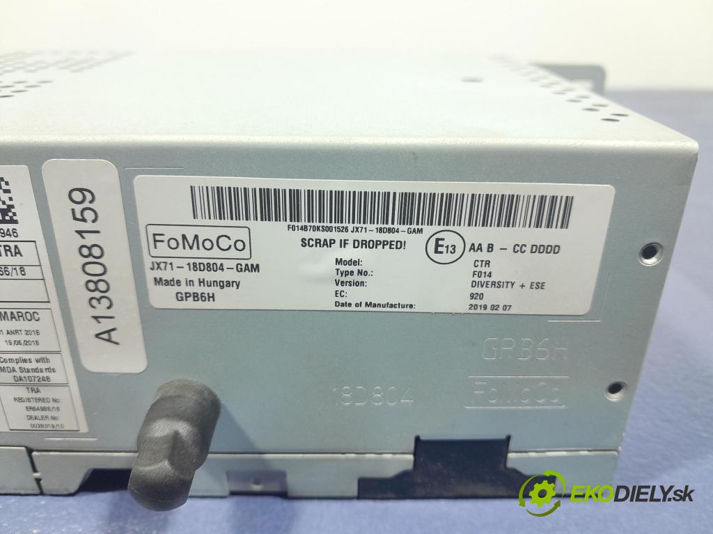 Ford Focus 2019 Radio I Navigácia: JX71-18D804-GAM