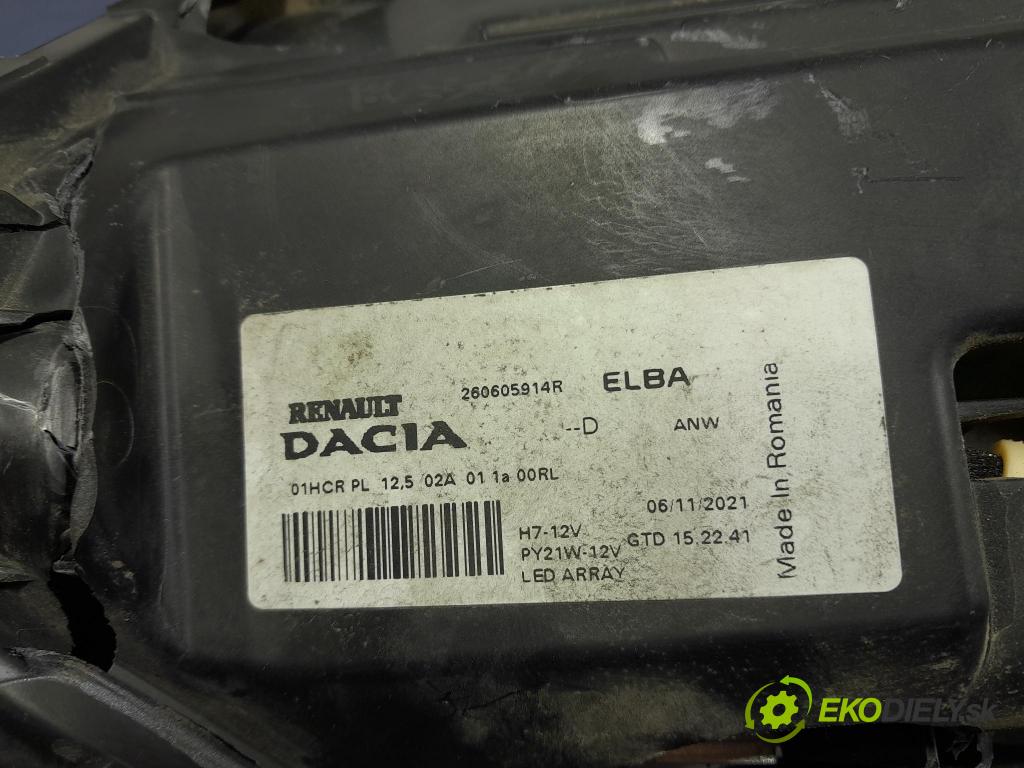 Dacia Sandero 2021 Reflektor: Vľavo: 260605914R