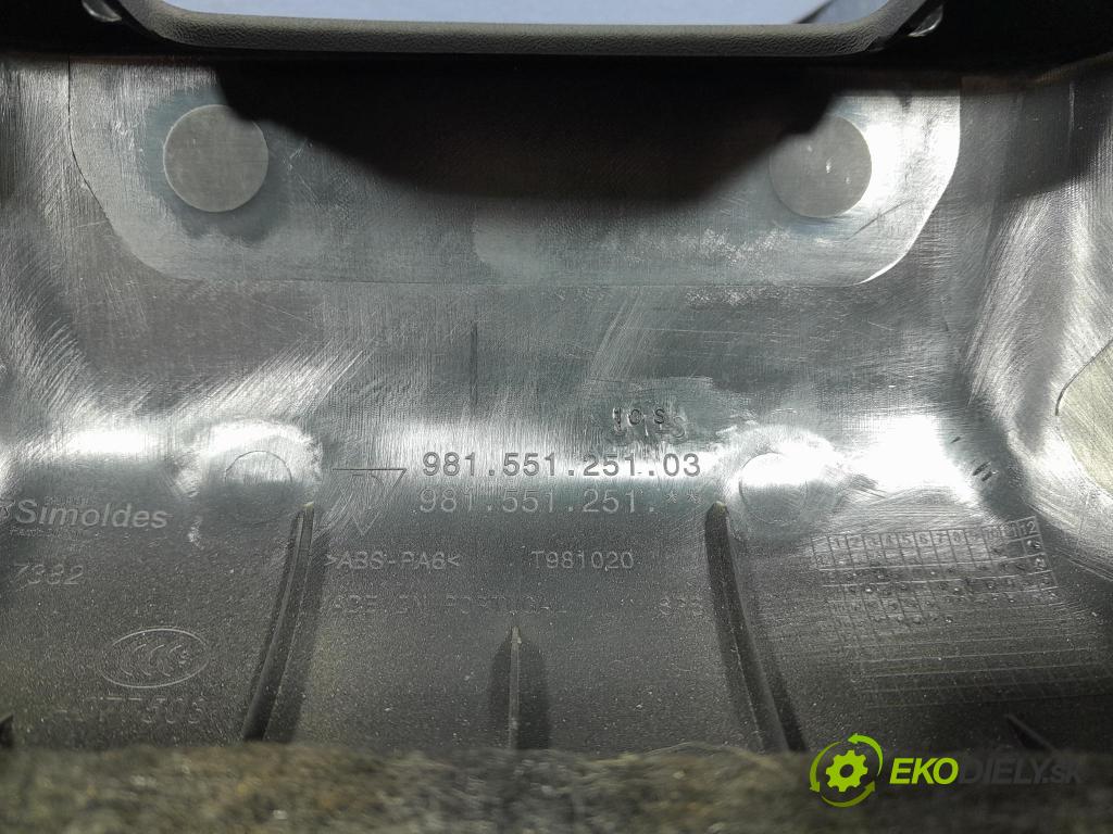 Porsche Cayman 2016 kryt Plast: Interiéry: 98155125103